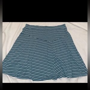 nau Women's XL Astir Swing Skirt Jade Stripe Organic Cotton, Tencel, Spandex